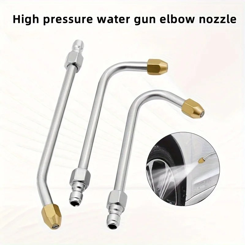 Multi-Angle High Pressure Water Gun Elbow Nozzles, 1/4'' Quick Connect for Car Tire Wheel Rim Deep Cleaning