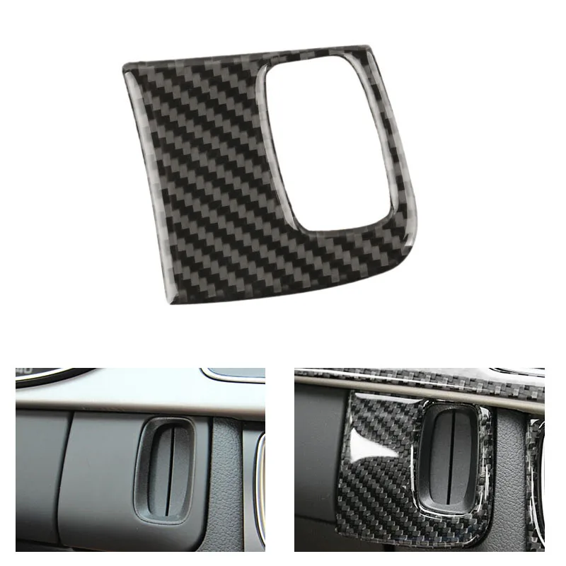 

For Audi A4 B8 2009 2010 2011 2012 2013 2014 2015 Carbon Fiber Key Engine Start Hole Panel Frame Cover Trim