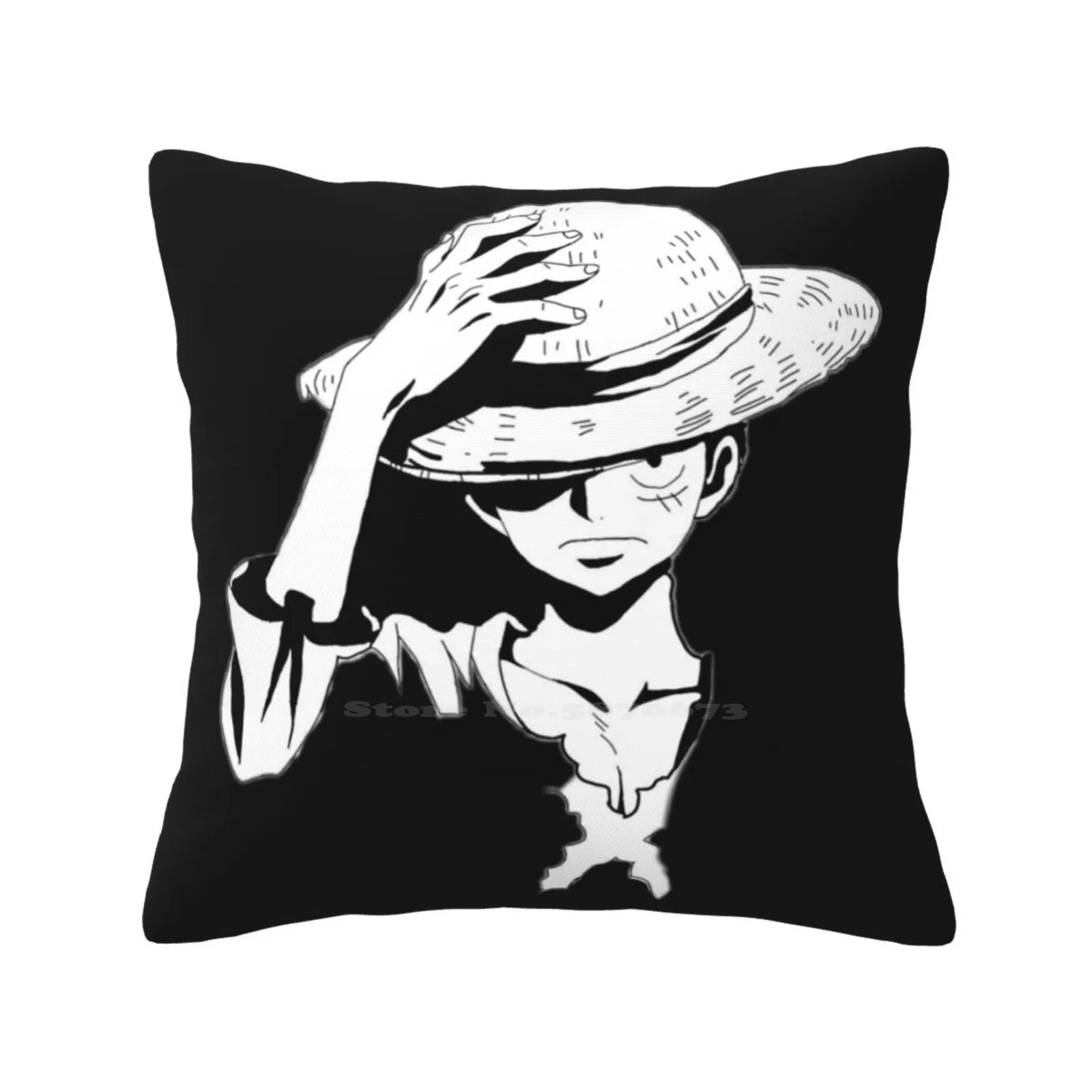 Anime ( Luffy ) Pillows Case Bedroom Home Decoration Luffy Black And White Anime Characters