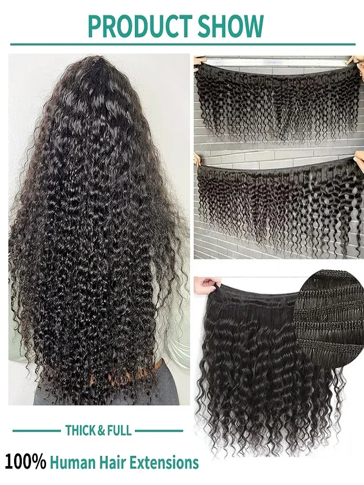 Links 30 32 36 นิ้วบราซิล Remy Hair Water Curly Bundles หลวม Deep Wave Human Hair 1 3 4 ชิ้นชุดสานข้อเสนอขายส่ง