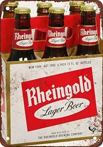 1 Вт, Unoopler Rheingold Beer, винтажный образец, металлическая жестяная вывеска, алюминий