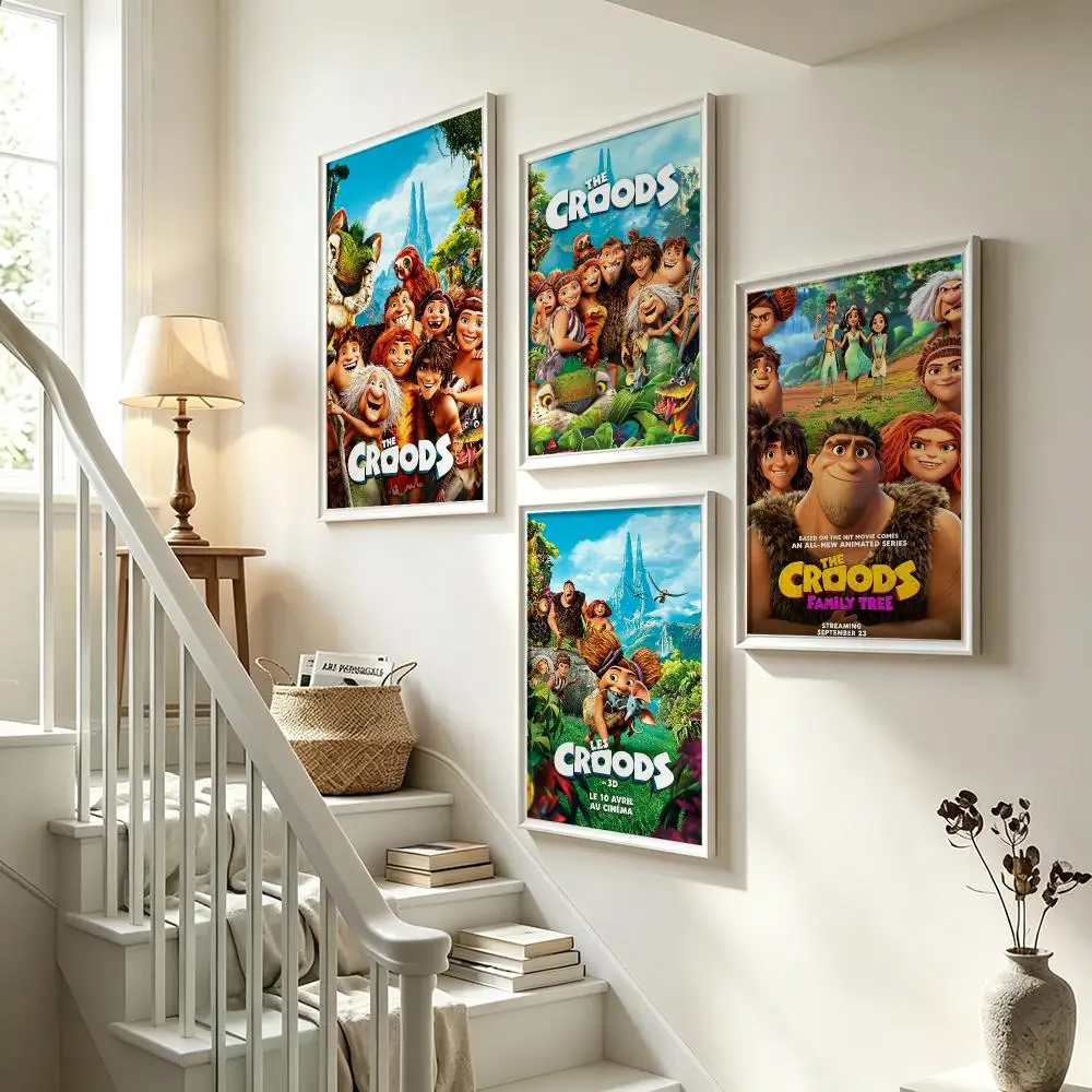 movie The Croods Poster Poster HD Waterproof Self-adhesive Art Print Wall Decor for Bedroom Living Room Gift