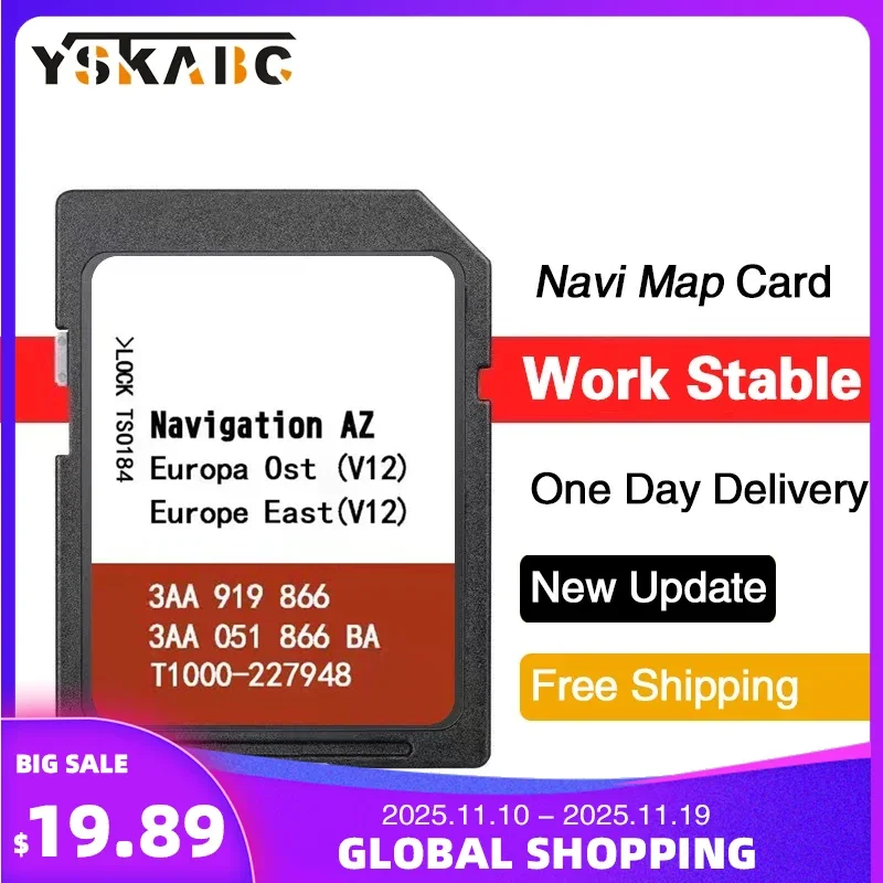 

AZ V12 OST East Europe SD Card RNS 315 for Seat VW Skoda Amundsen + Media 2.1 2.2 Eastern Europe V12