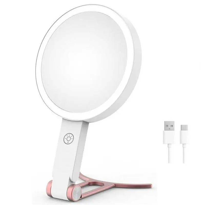 ABDJ-For Detailed Skincare 30X Magnifying Makeup Mirros Mirrors 3 Color Lights Handheld Mirror For Eyebrow Grooming B