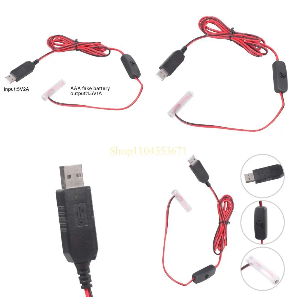 Best Seller 5V USB to 1.5V 3A Battery Eliminators Cable for Toys Clocks with On Off Control