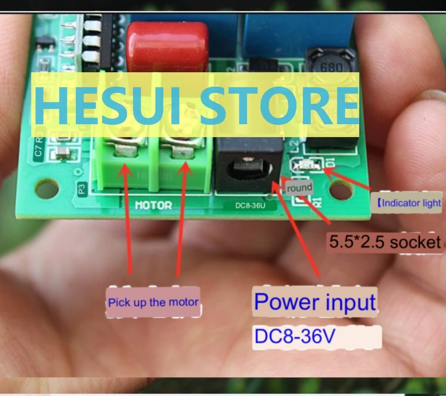 Dc motor reversing wireless remote control kit DC8-36V controller Push rod motor lifting reversing switch