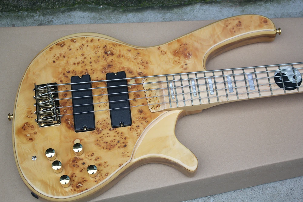 5 Strings Bolt-on Electric Bass Guitar with Maple Fretboard,Active Circuit,Providing Customized Service