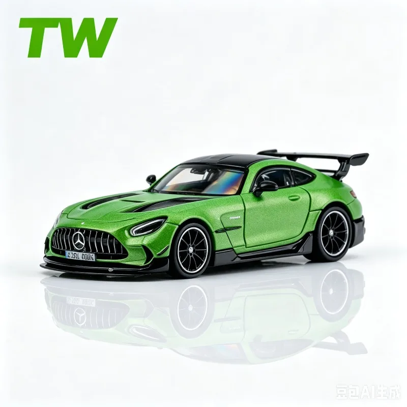 TW 1:64 AMG GT Safety Car C63 alloy die-casting car model FD3S static simulation ornament, adult collectibles, holiday gifts.
