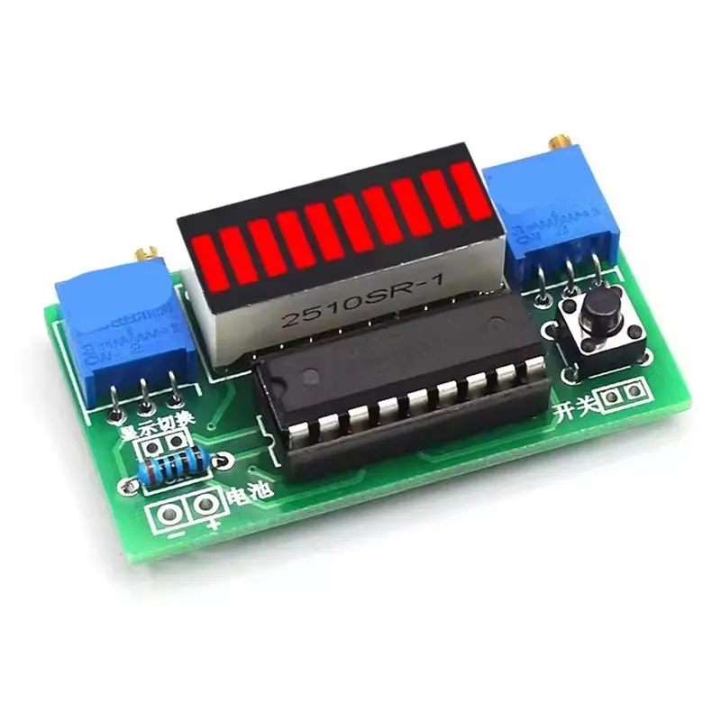 N75R-4X LM3914 10 Segment 3.7V Lithium 12V Battery Capacity Indicator Module Power Level Tester LED Display DIY Kits