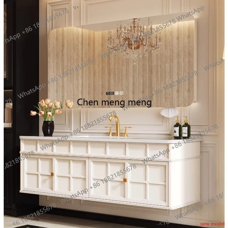 

Новая, роскошная керамическая раковина из камня во французском стиле, умный шкаф-умывальник для ванной комнаты