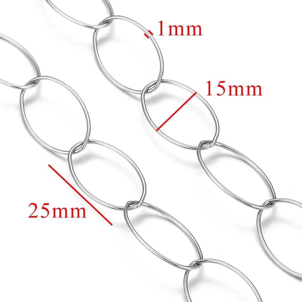 1m Stainless Steel DIY Chains, Jewelry Making Materials