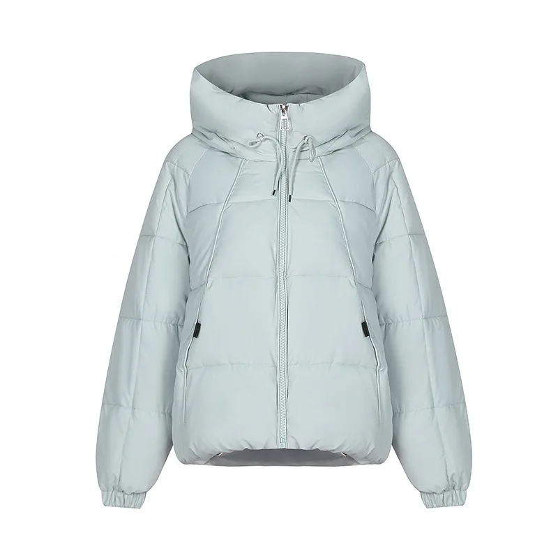 2024 New Fashionable Winter Women's Short Down Cotton Jacket, Casual Internet Celebrity Hooded Zipper Thickened Breadm