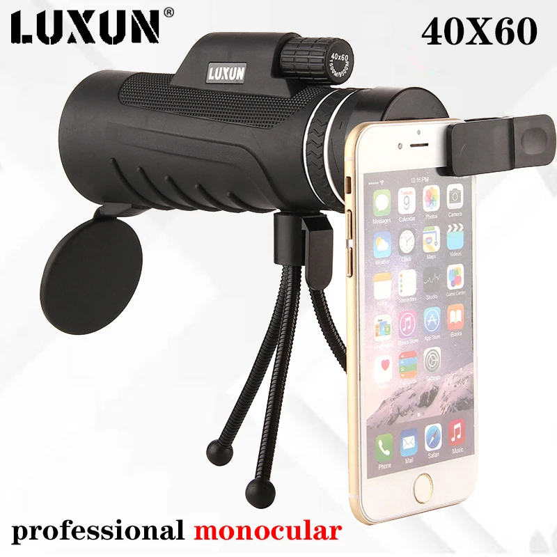 

LUXUN 40X60 Monocular Telescope HD Spyglass Night Vision Bak4 Monocular Binoculars FMC Tripods Travel Hunting Camping Equipment