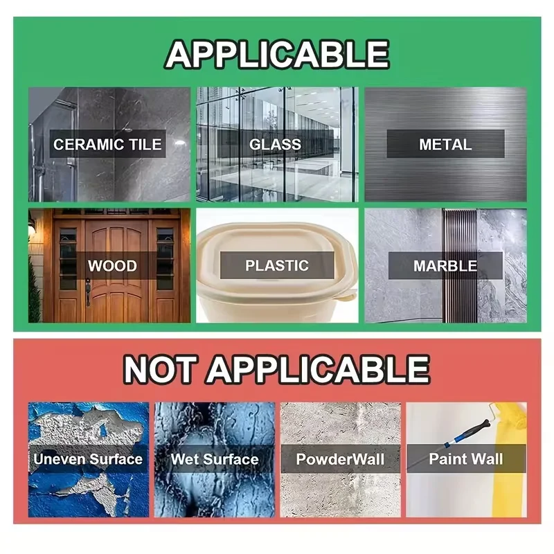 Heavy Duty Double Sided Adhesive Patches Nano Tape, Transparent Square Wall Stickers, Waterproof Removable No Residue Pad