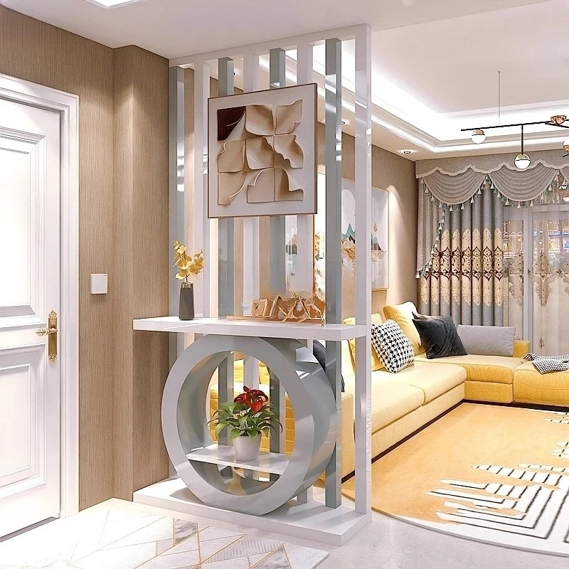 Modern  Simple  Nordic  Light  Luxury  Lacquered Entrance Partition Integrated Cabinet Feng Shui Screen Living Room High Quality