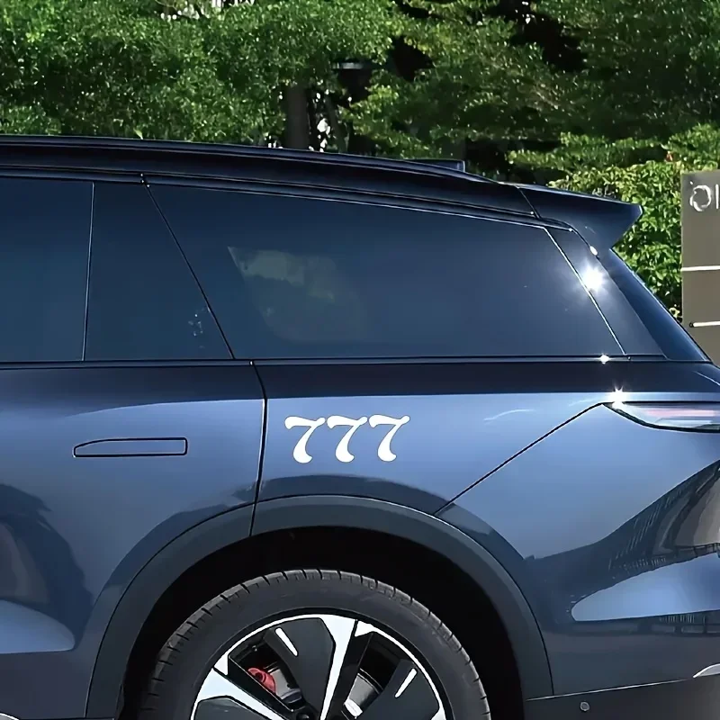 1PC "777" Auto Moto Sticker, Black Number Design Decal for Car Motorcycle, Exterior Customization Accessory
