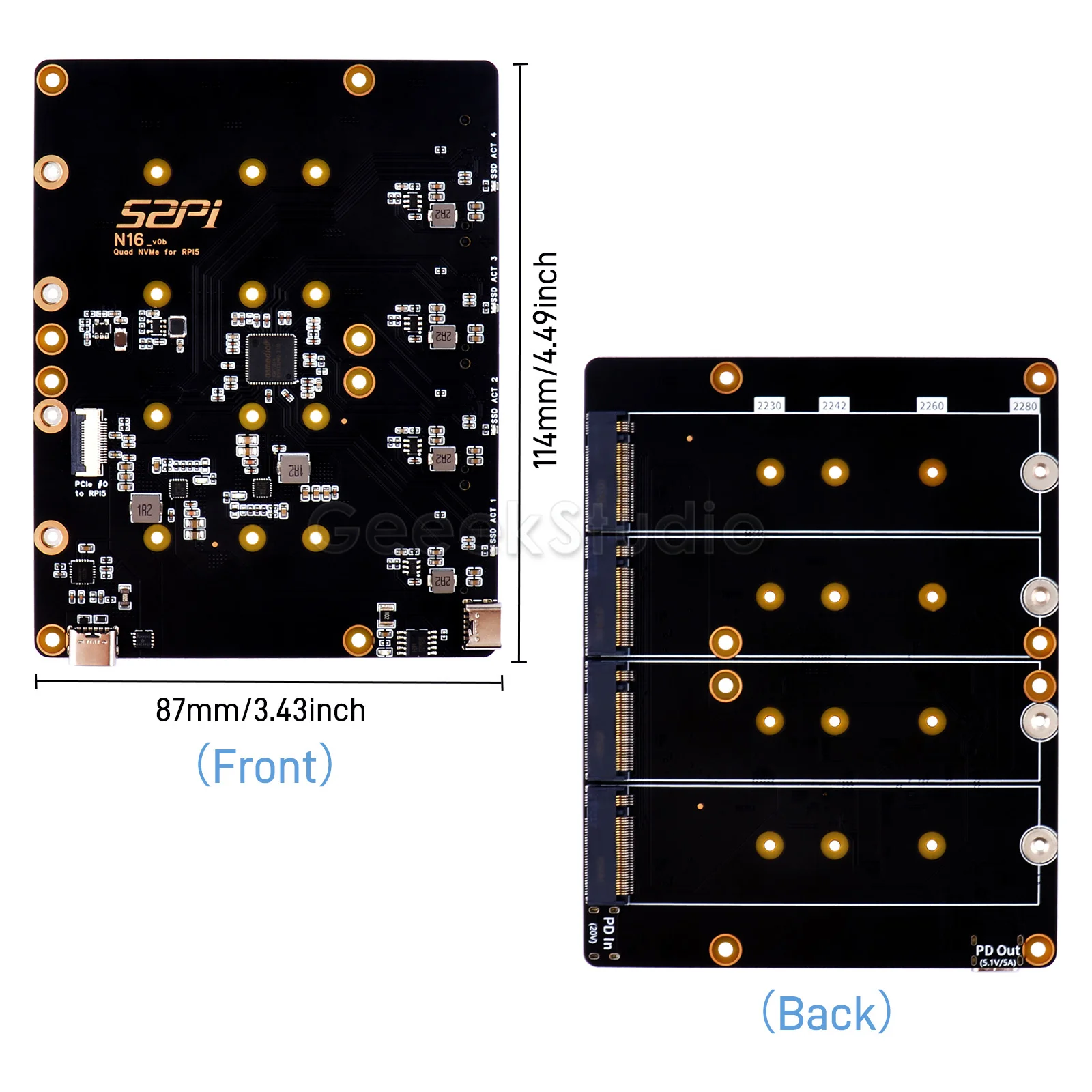 Imagem -03 - Placa de Expansão Raspberry pi N16 Quad Nvme