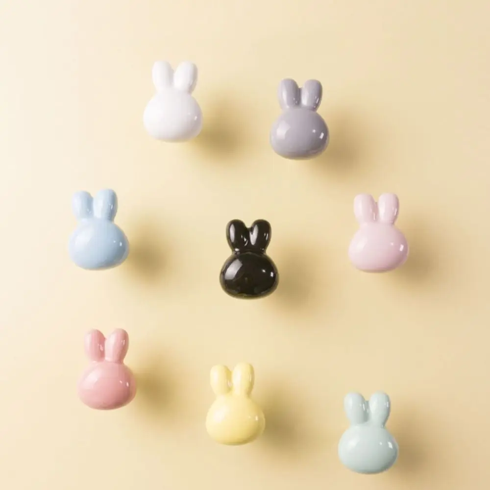 Rabbit /Bear Macaron Handle Not Easily Oxidized Minimalism Furniture Knob Ceramic Multiple Colors Door Pull Handles Furniture