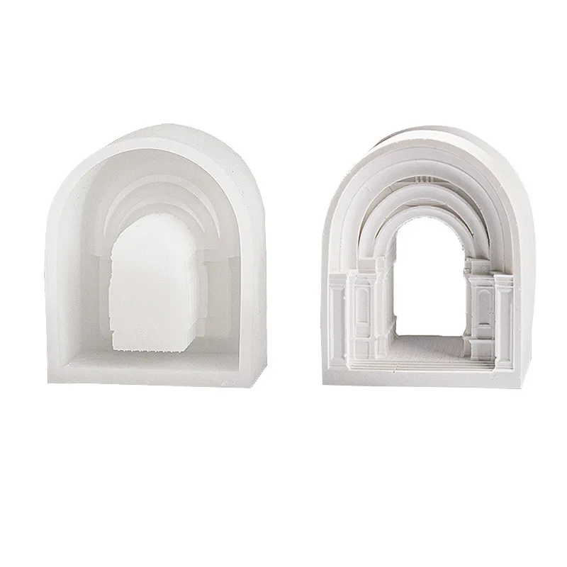 القلعة نشر الحجر قالب من السيليكون SetDIYHandmade الجص المعطرة شمعة سيارة زخرفة أداة تجليخ #5