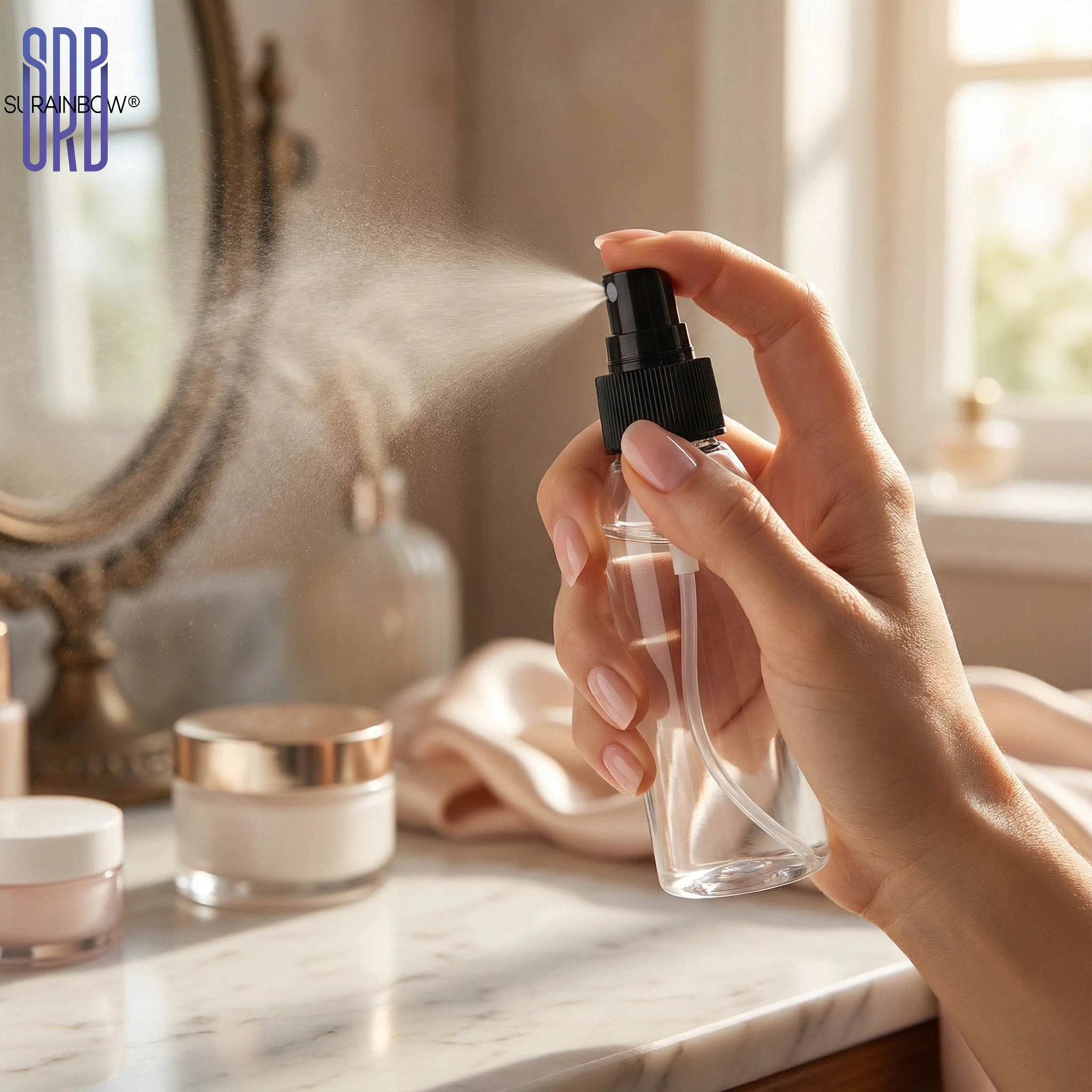 Spray Bottles, Clear Plastic Empty Refillable Mini Spritzer for Travel, Cleaning, Skin Care Atomizer for Essential Oils, Perfume