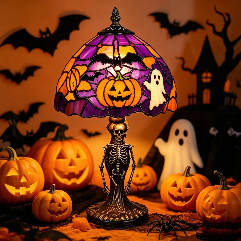 Halloween Gothic Witch & Black Cat Night Light USB Powered Resin Witch Desk Lamp Spooky Festival Party Ornament Home Decors