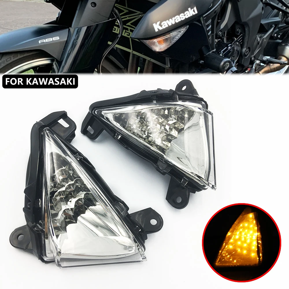 Front LED Turn Signal Indicator For KAWASAKI ZX6R ZX10R Z750 Z1000 NINJA 650R ER6N ER6F Motorcycle Accessories Light Blinker