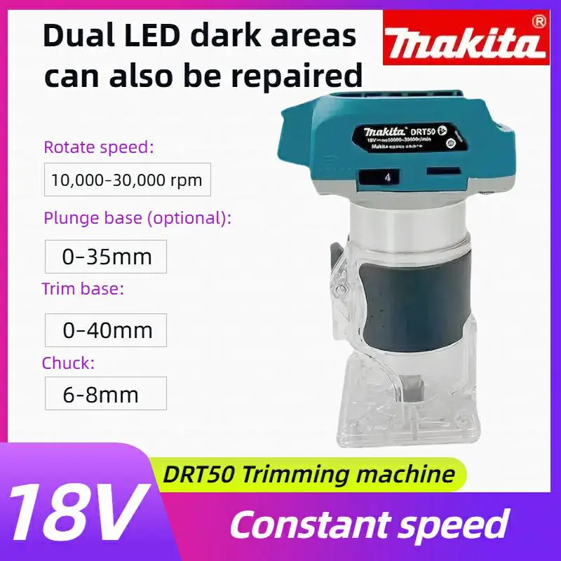 

Makita DRT50 18V Li-Ion Brushless Compact Router: Cordless Wood Slotting & Engraving Tool (Bare Machine)