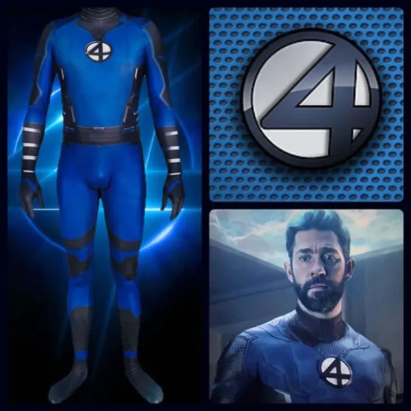 Adult Men Kids Movie Fantastic Four Cosplay Costume Superhero Zentai Party Bodysuit Jumpsuit