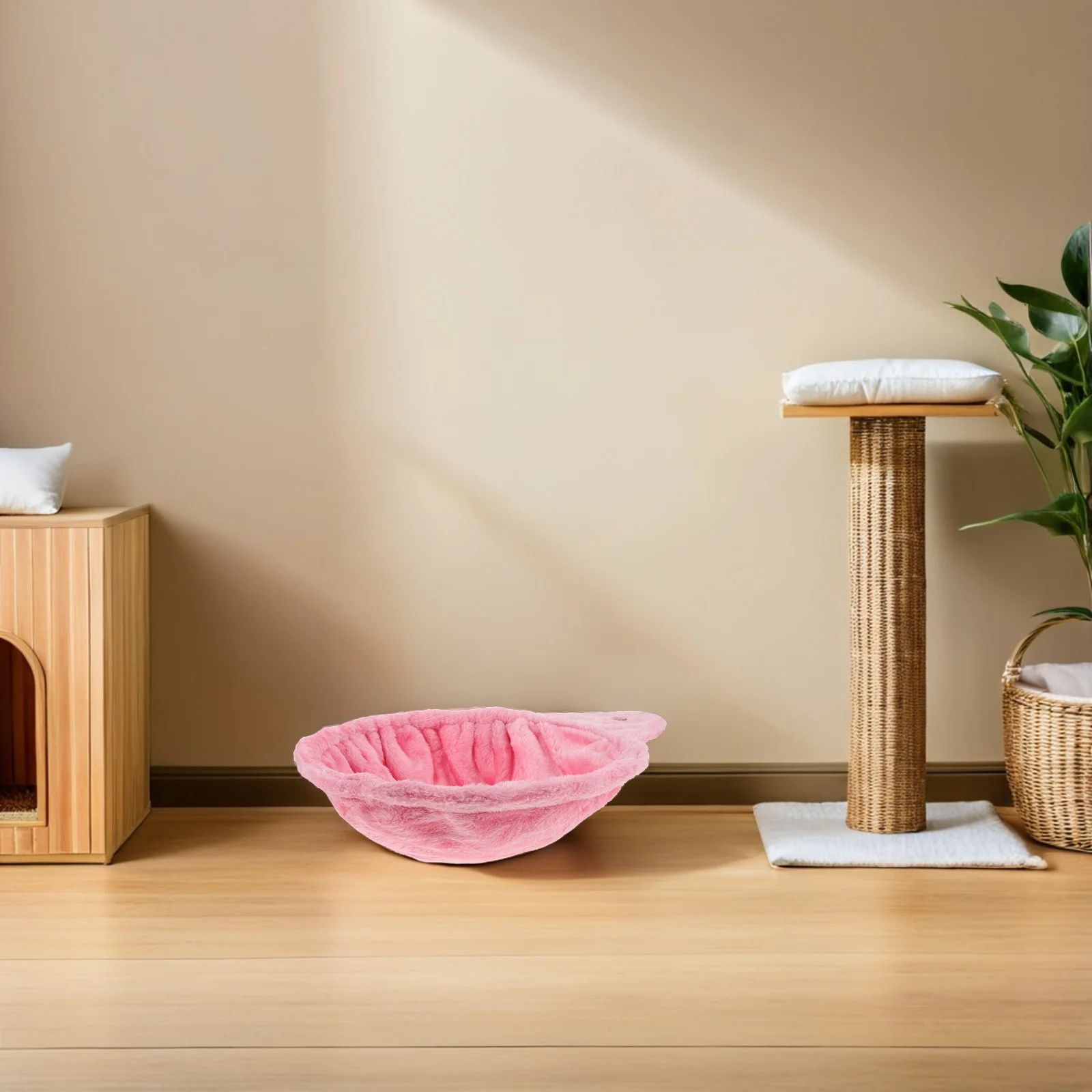 أرجوحة شجرة بديلة كبيرة مستديرة على شكل جثم للقطط سلة معلقة عالمية للقطط أثاث الحيوانات الأليفة الناعم