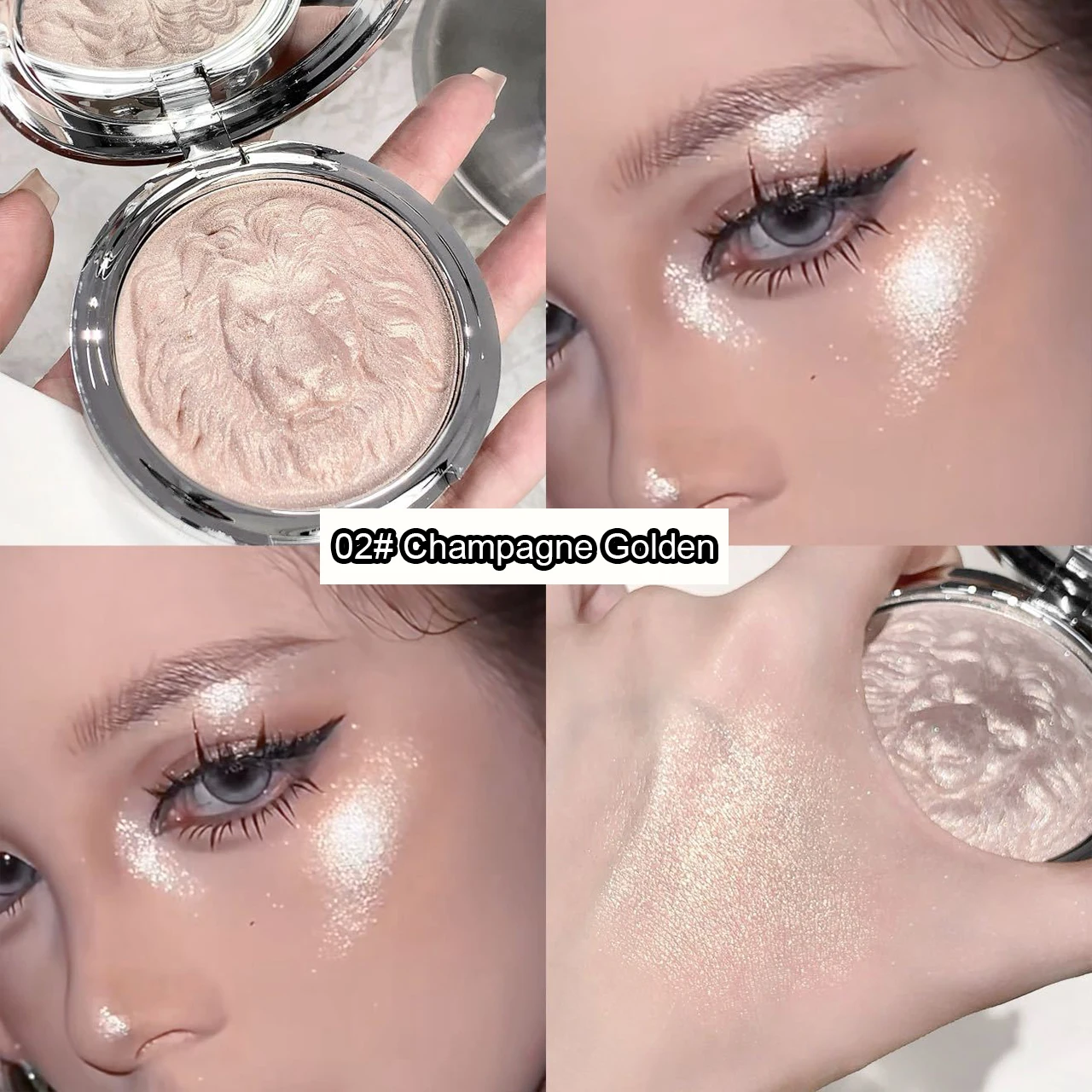 3가지 색상 하이라이터 파우더 메이크업 팔레트, 쉬머 글리터 하이라이터 팔레트 고발색 페이스 일루미네이터 메이크업, 이상적인 선물