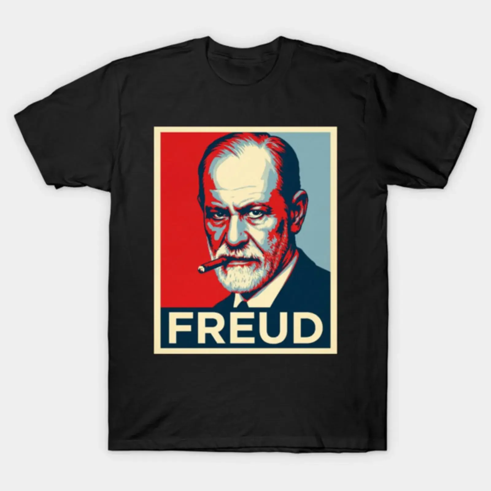 T-shirt style rétro Sigmund Freud Hope, imprimé artistique, vintage, effet délavé, streetwear, respirant, polyvalent, légèrement tendance, confortable