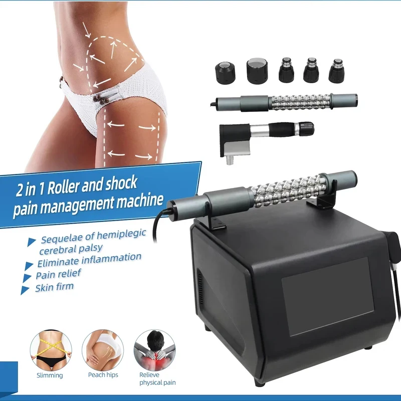 2-in-1 Roller Shockwave Therapy Machine Pain Relief Physical Therapy for Face and Foot Body Slimming Shaping