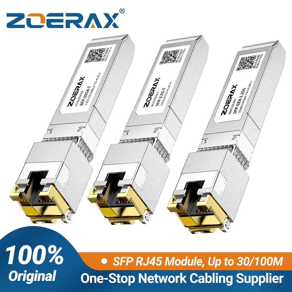 ZoeRax 10/2.5/1.25G SFP+ to RJ45 Copper Module Ethernet Transceiver Module Compatible with Cisco/Mikrotik Ethernet Switch