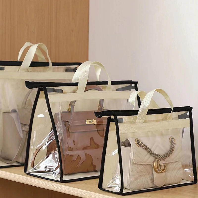 Handbag Dust Bags Clear Purse Storage Organizer For Closet, Zipper Hanging Storage Bag For Handbags