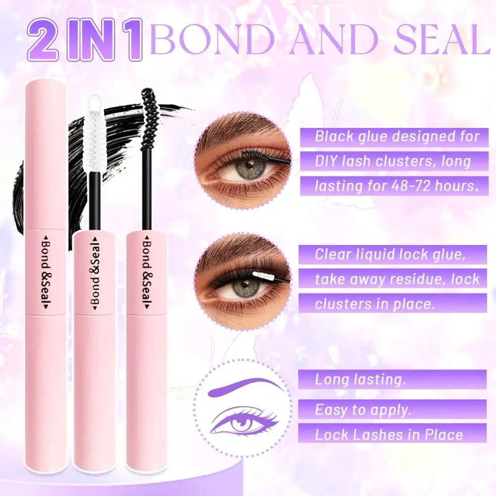 Faux cils de 10-18 mm, aspect naturel, avec adhésif et fixateur, faux cils 3D en vison synthétique, style effilé, design en grappe