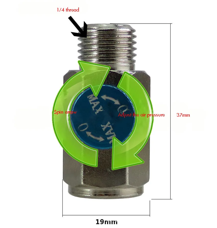 Air Regulator Valve 1 Pc Inline Design 1/4 Inch NPT Thread for Pneumatic Tool Systems Mechanical Adjustment Capability