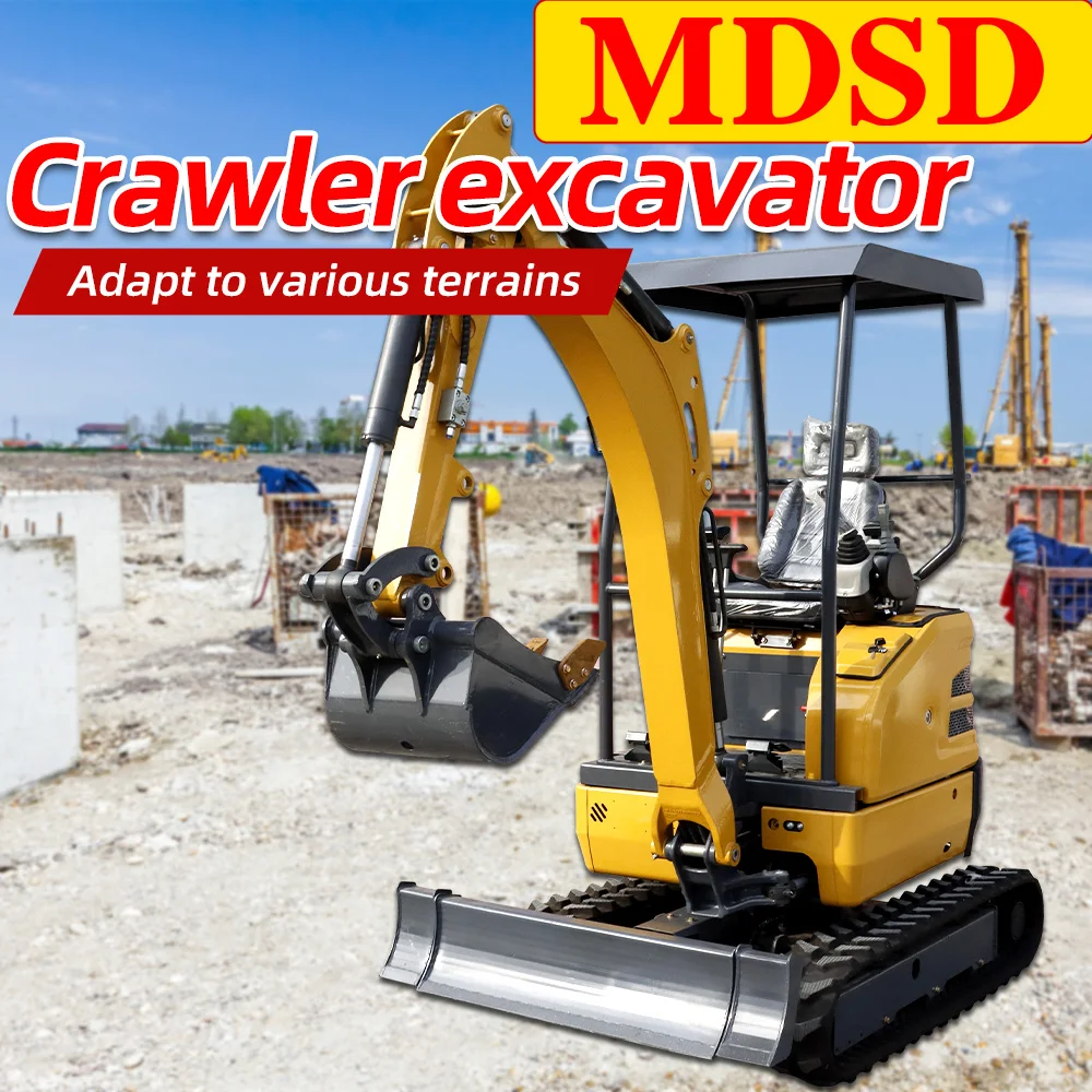 Miniexcavadora hidráulica pequeña de 1,5 toneladas, excavadoras domésticas para trabajos agrícolas y trabajos de construcción, China personalizada