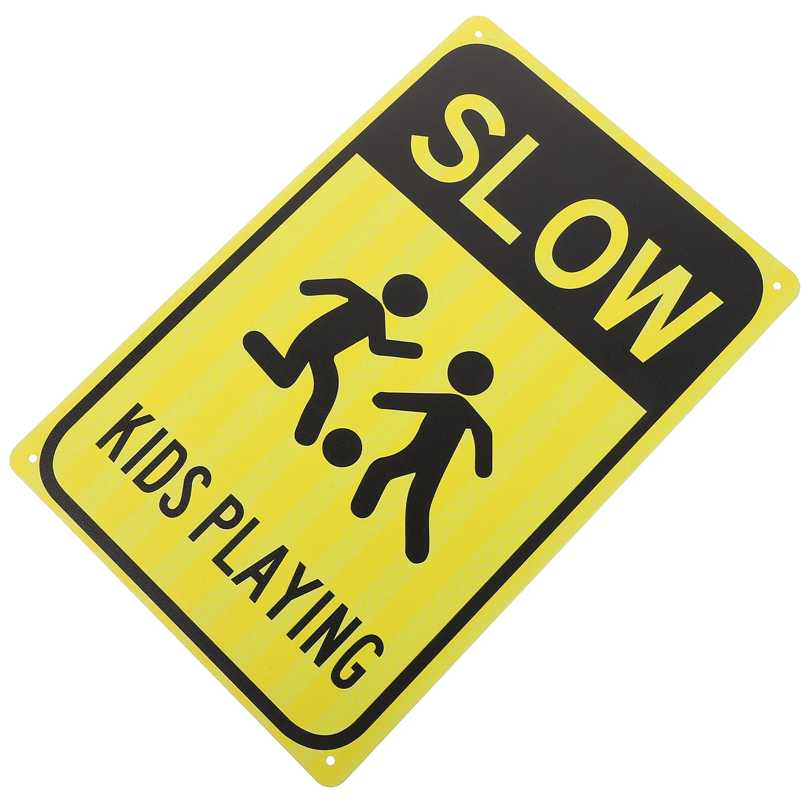 Street Signs Children Playing Caution for Metal Warning Yellow Slow