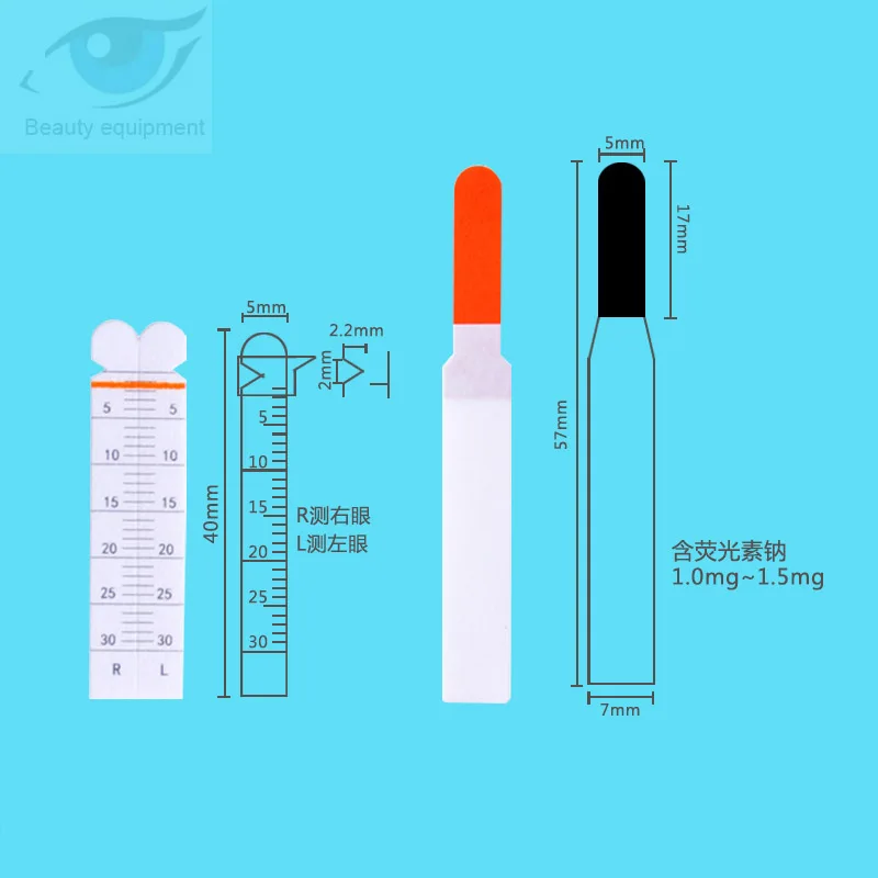 Tianjin Yinuo Xinkang-Bandelette de papier filtre pour la détection de la sécrétion de larmes, fluorescéine, sodium, test pour les yeux, consommables ophtalmiques