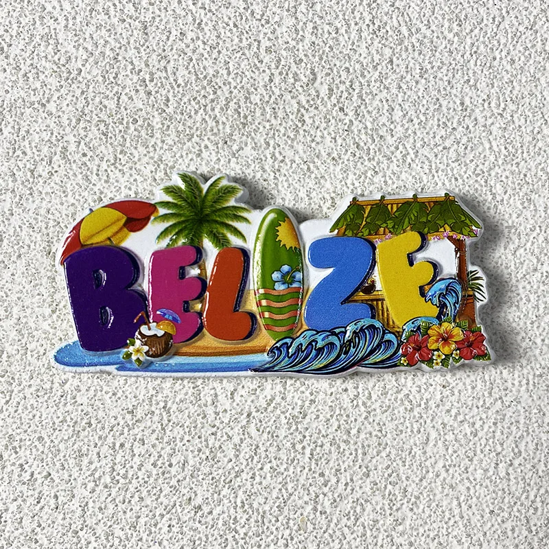 Belize City Travel Souvenir Crafts Vacation Creative Alphabet Stereo Decoration 3d Painted Refrigerator magnets Gift