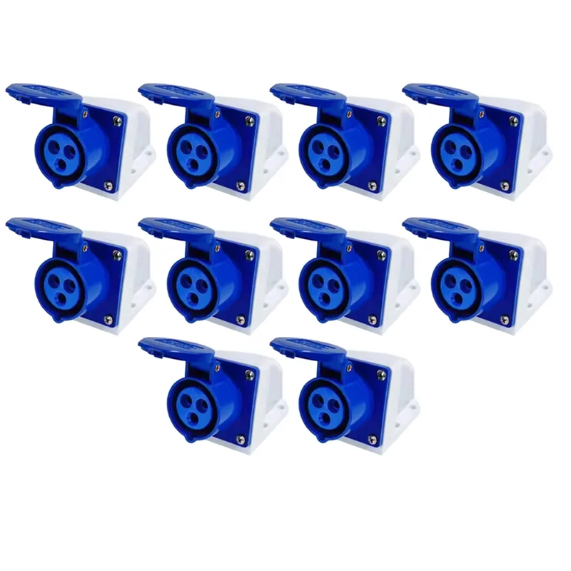 

A93E-IP44 Industrial Plug And Socket Waterproof Connector 3PIN 16A Water Electrical Connection Wall Mount