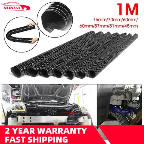 Tubo di aspirazione dell'aria del cofano dell'auto Tubo di aspirazione dell'aria del cofano di ventilazione Tubo flessibile per canalizzazione dell'aria da 1 m 76/70/63/60/57/51/45mm Tubo flessibile del filtro