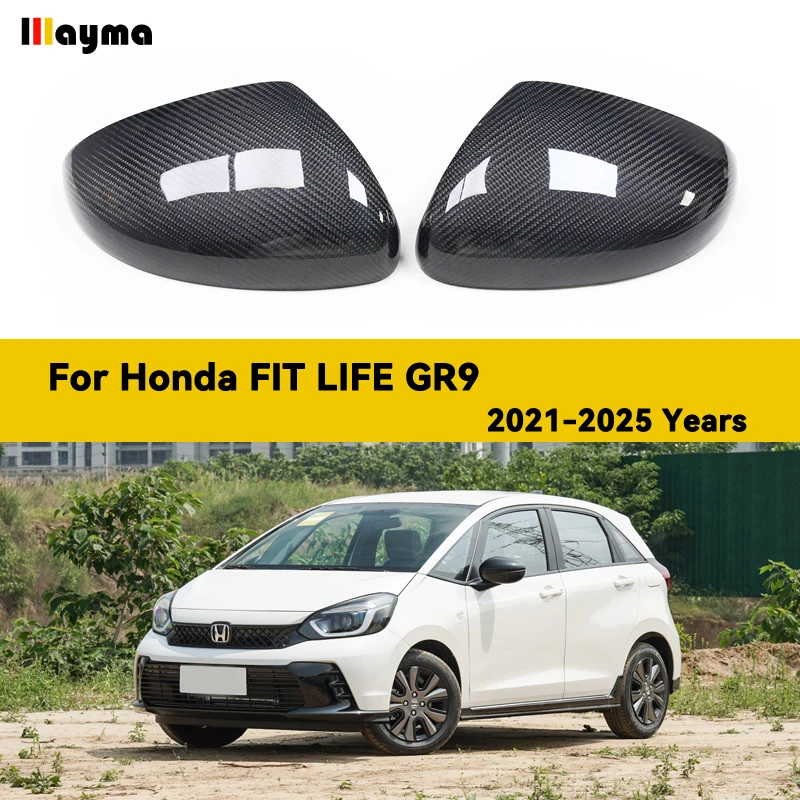 

Carbon Fiber Mirror Cover for Honda JAZZ 2021 2022 2023 2024 FIT LIFE GR9 Replace Rearview Car Accessories