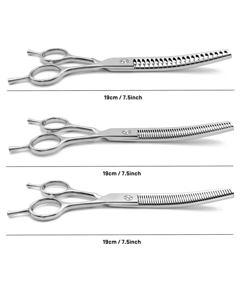 Professional Pet Grooming Scissors  7 inch Curved chunking Scissors For Dogs & Cats  Ideal For Diy Home Use