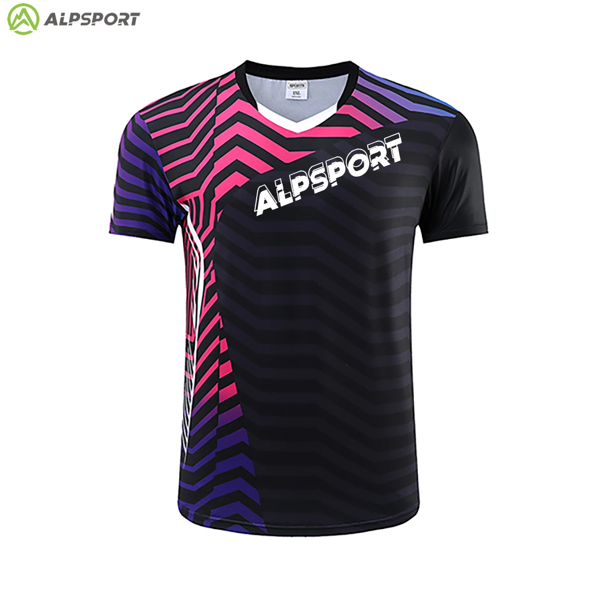 

ALPSPORT Men's Women's Black Multi-Sport Jersey Professional Quick-Dry Anti-Chafing Polyester Athletic Top YT-6904A