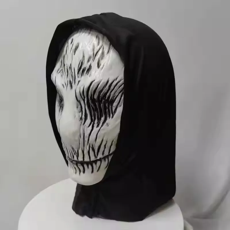 Scary Demon Mask White Ghost Latex Half Face Mask Halloween Cosplay Slenderman Horror Monster Mask Carnival Party Prank Props view 3