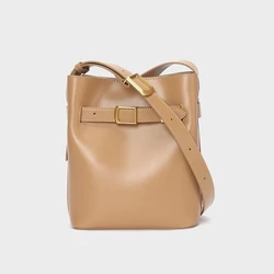 Jonlily damska torba na ramię z prawdziwej skóry kobieca modna torebka Totes Casual Crossbody torba wiadro torebka na co dzień elegancka torebka-KG1586