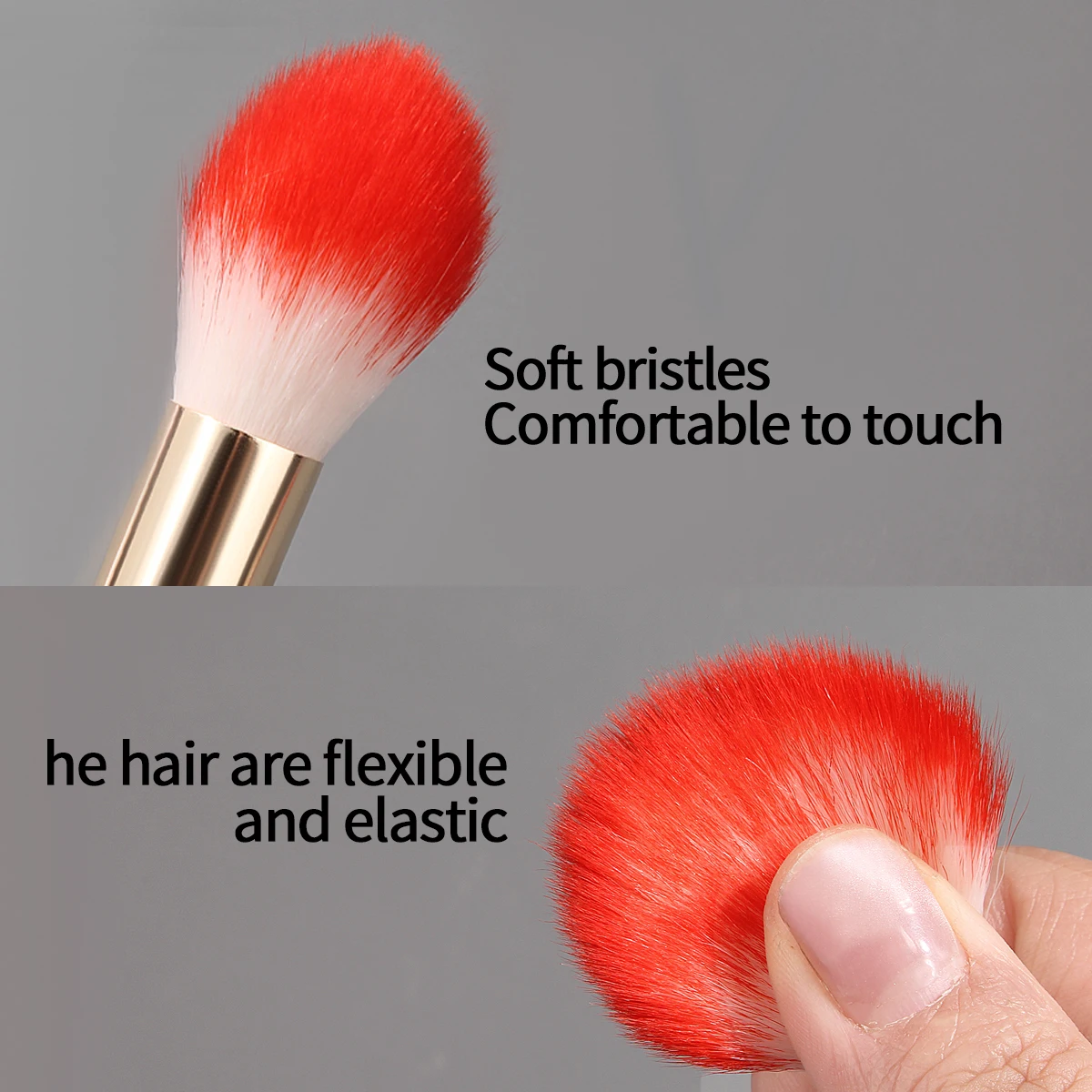 1pcs Flame-shaped facial blush brush, setting brush, contactor brush, multi-purpose use, beginner-friendly makeup brush tool