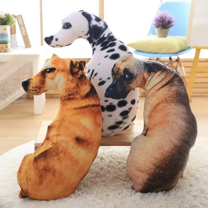 

Soft Lifelike Animal Throw Pillow Hound Plush Creative Cushion 3D Dog Pillow Office
