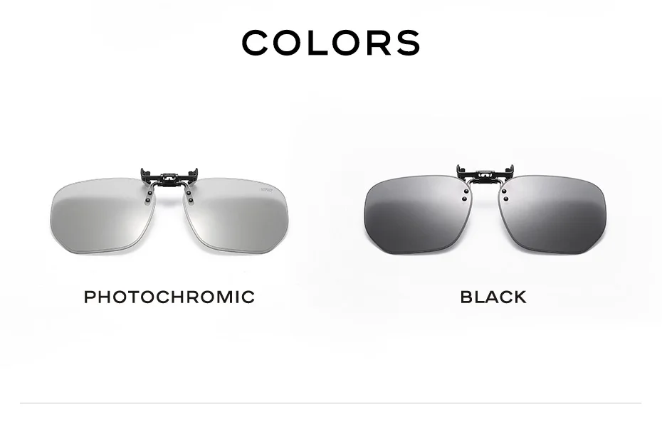 CAPONI neue Sonnenbrille Clip für Männer quadratisch polarisierte photo chrome Brille Clip aufgeklappt schützen Augen Licht Clip am Rahmen bs1103 – Detail 11